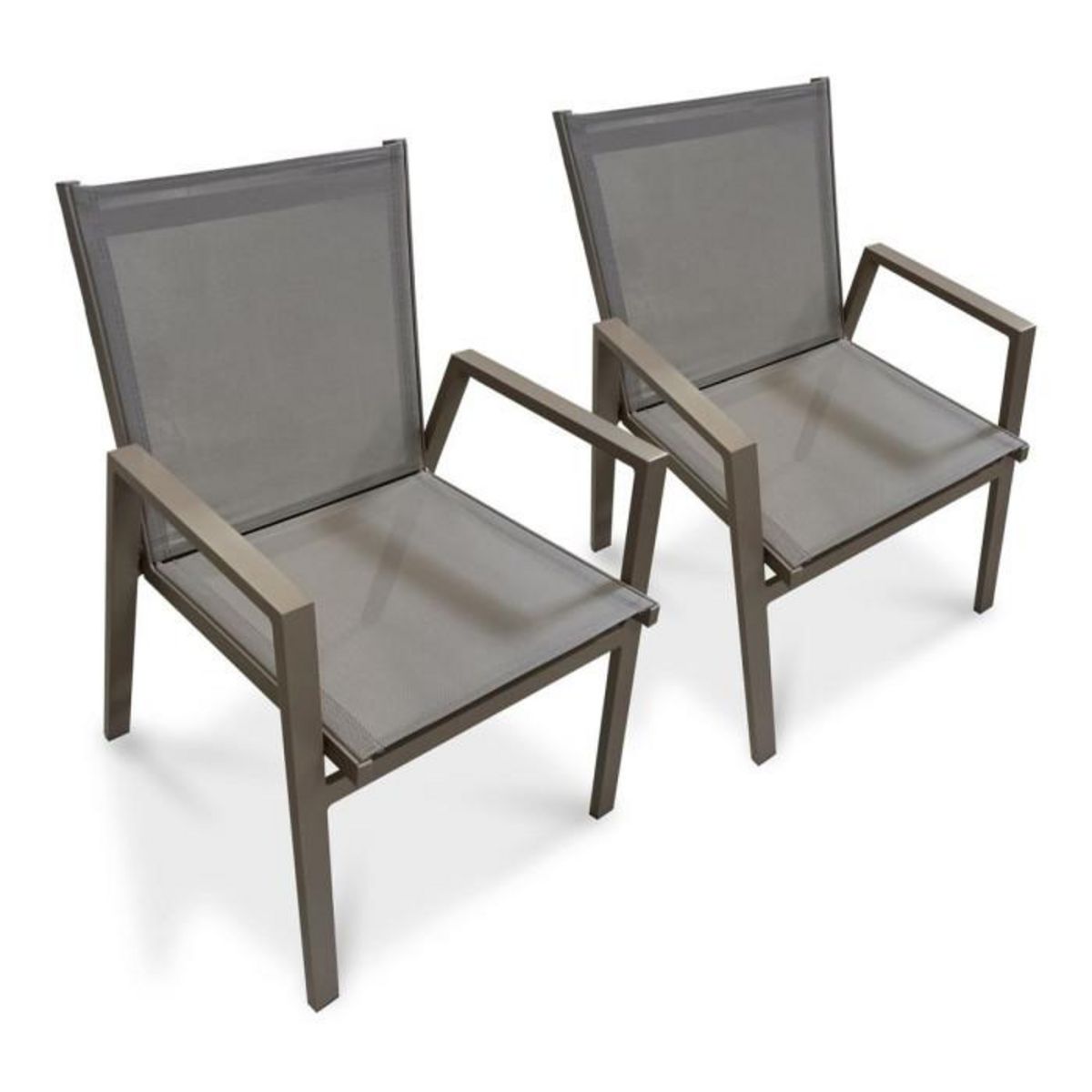 Paris Prix Lot de 2 Fauteuils de Jardin Empilables  Floride  86cm Quartz