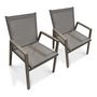 Voir la diapositive 1 : Paris Prix Lot de 2 Fauteuils de Jardin Empilables  Floride  86cm Quartz