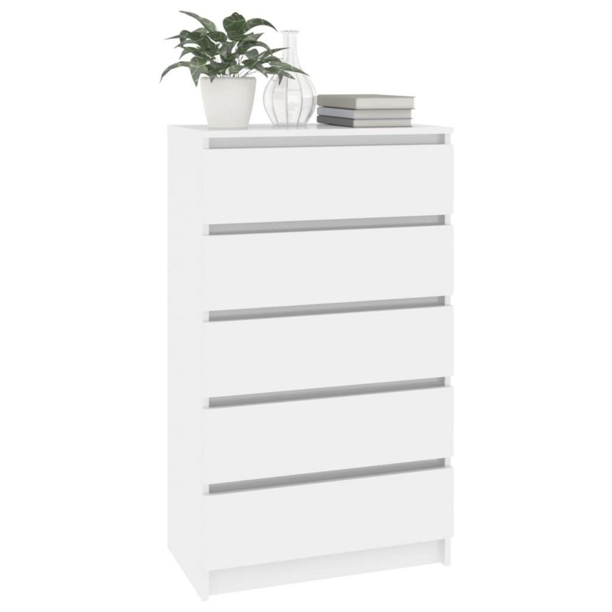 VIDAXL Commode Blanc brillant 60x36x103 cm Bois d'ingenierie