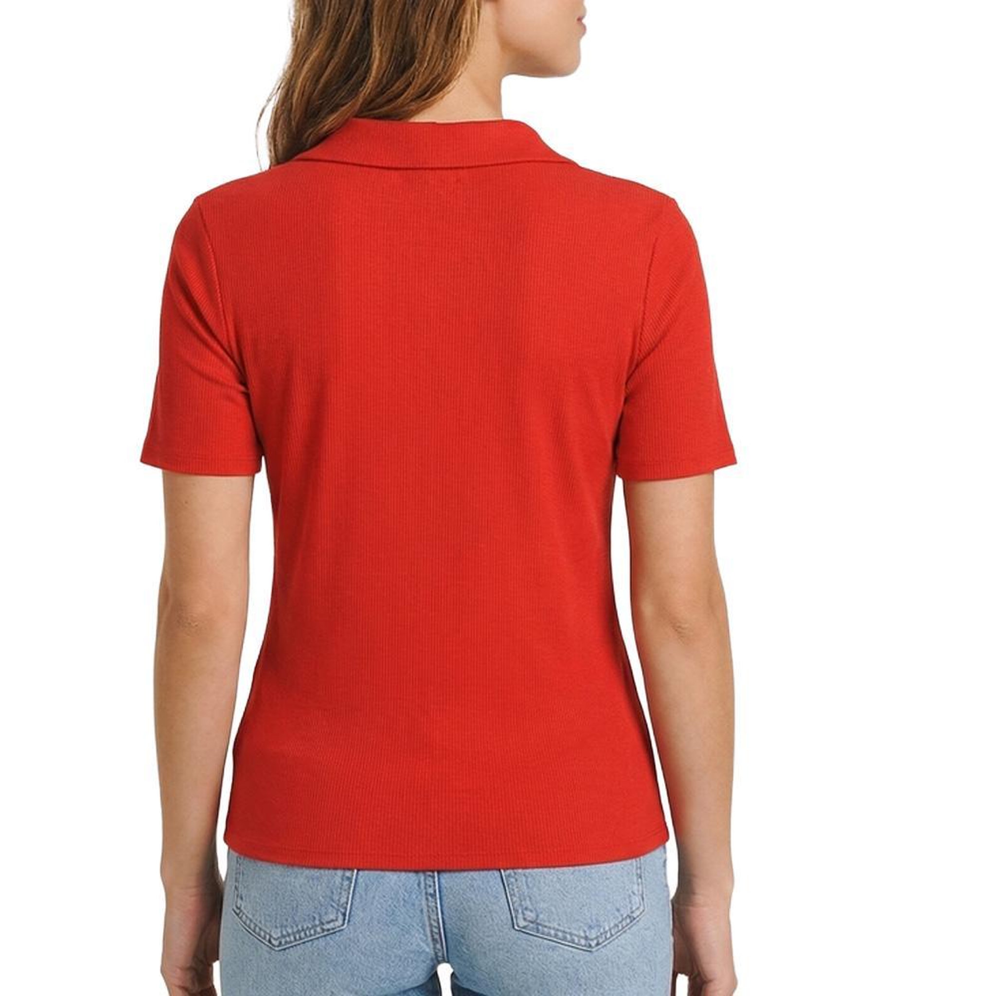 Voir la diapositive 2 : MORGAN Polo Rouge Femme Morgan DROSSO