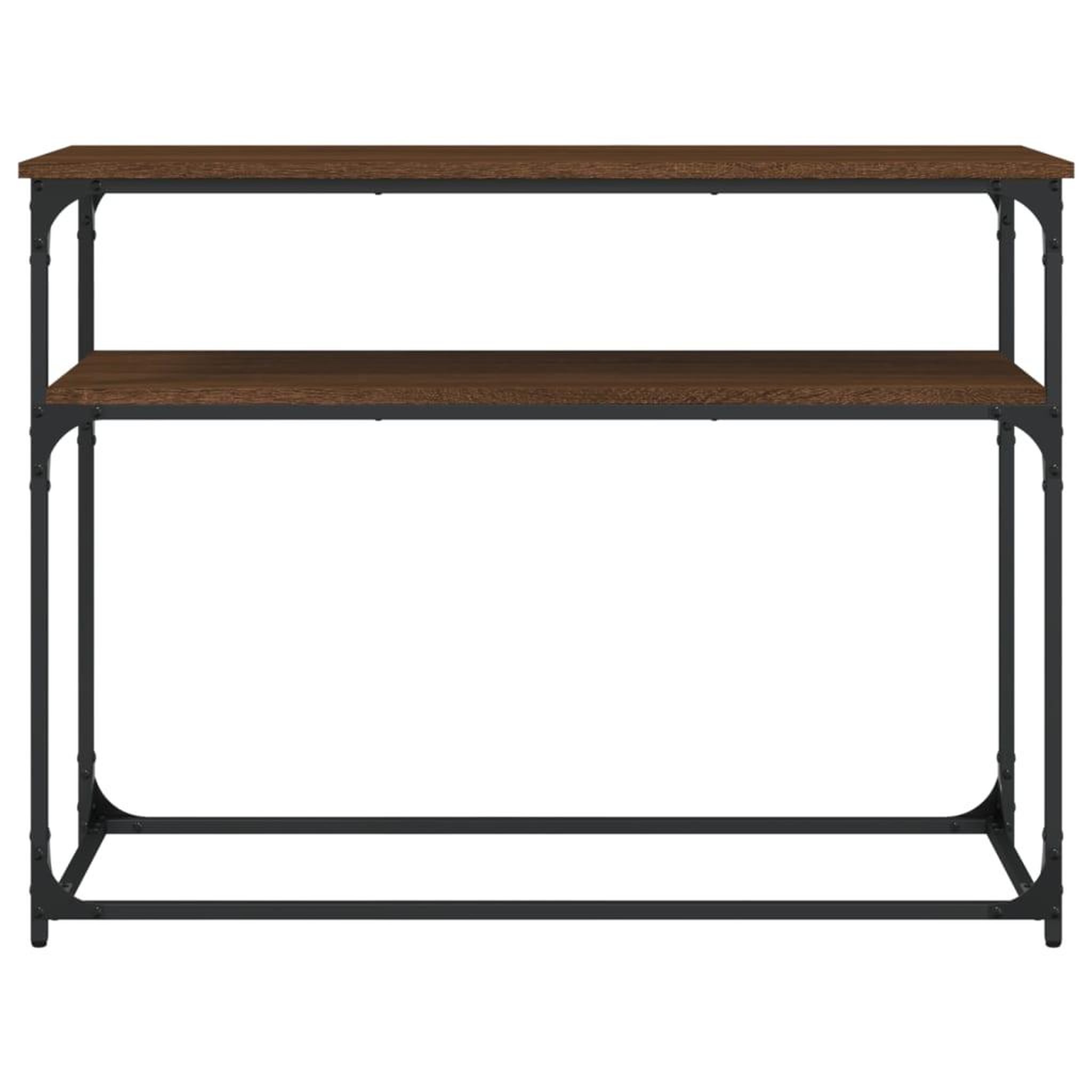 Voir la diapositive 4 : VIDAXL Table console chene marron 100x35,5x75 cm bois d'ingenierie