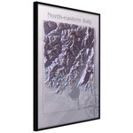 Paris Prix Affiche Murale Encadrée  Raised Relief Map North-Eastern Italy. Coloris disponibles : Jaune, Noir