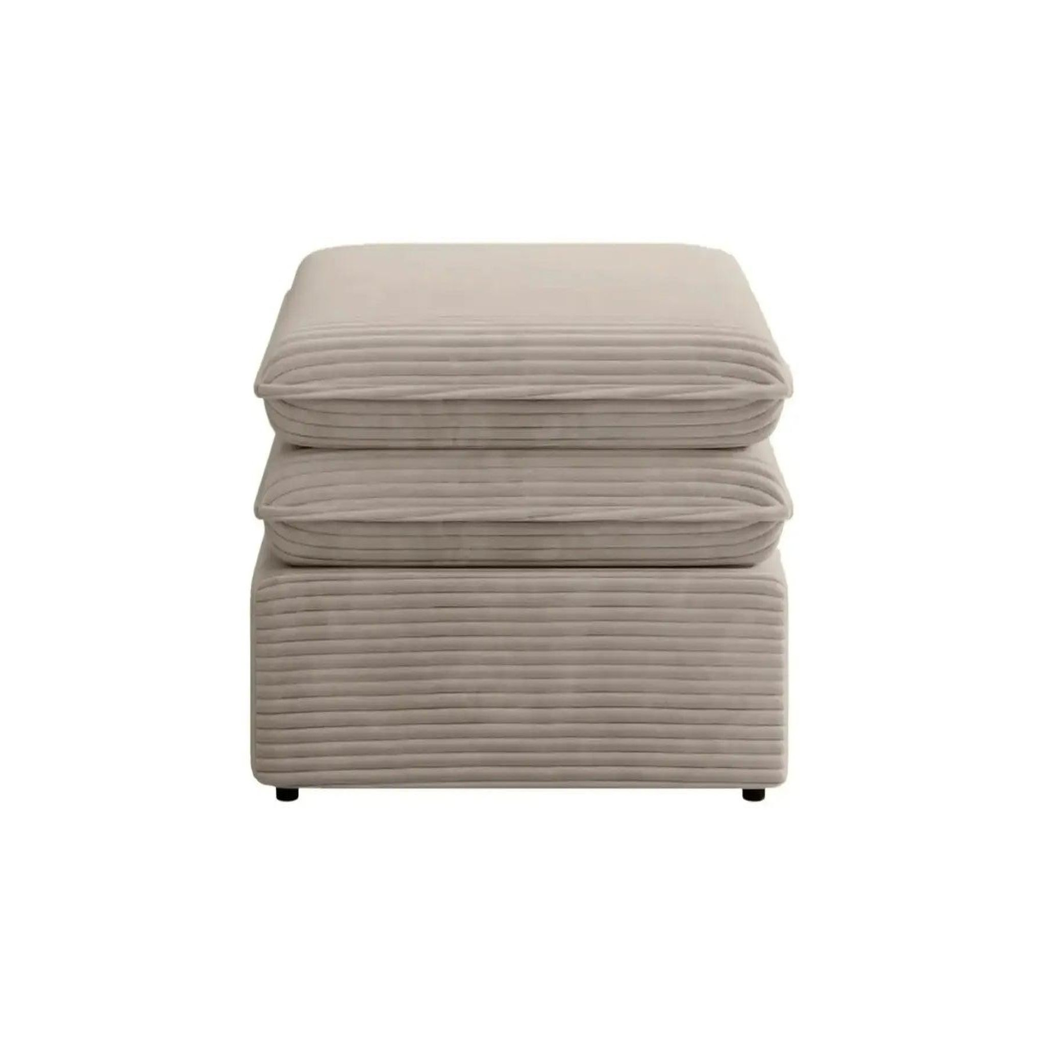 CASANOVA PARIS Oscar - pouf velours cotelé. Coloris disponibles : Bleu, Jaune, Vert, Beige, Noir, Rose, Orange, Marron