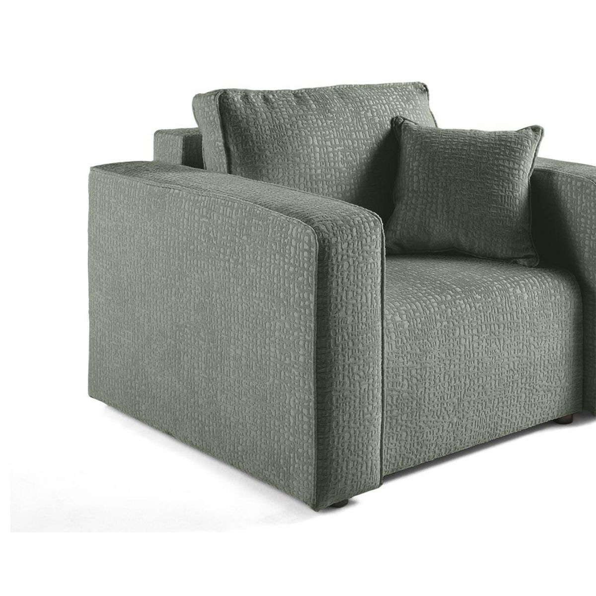 BEST MOBILIER Topaze - fauteuil - en tissu velours relief