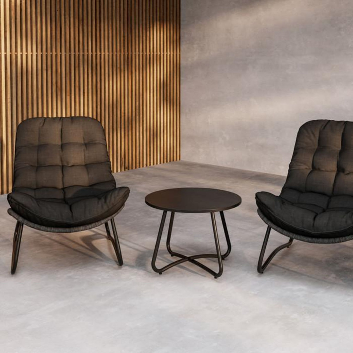 Paris Prix Salon de Jardin 2 Places  Cata  93cm Anthracite