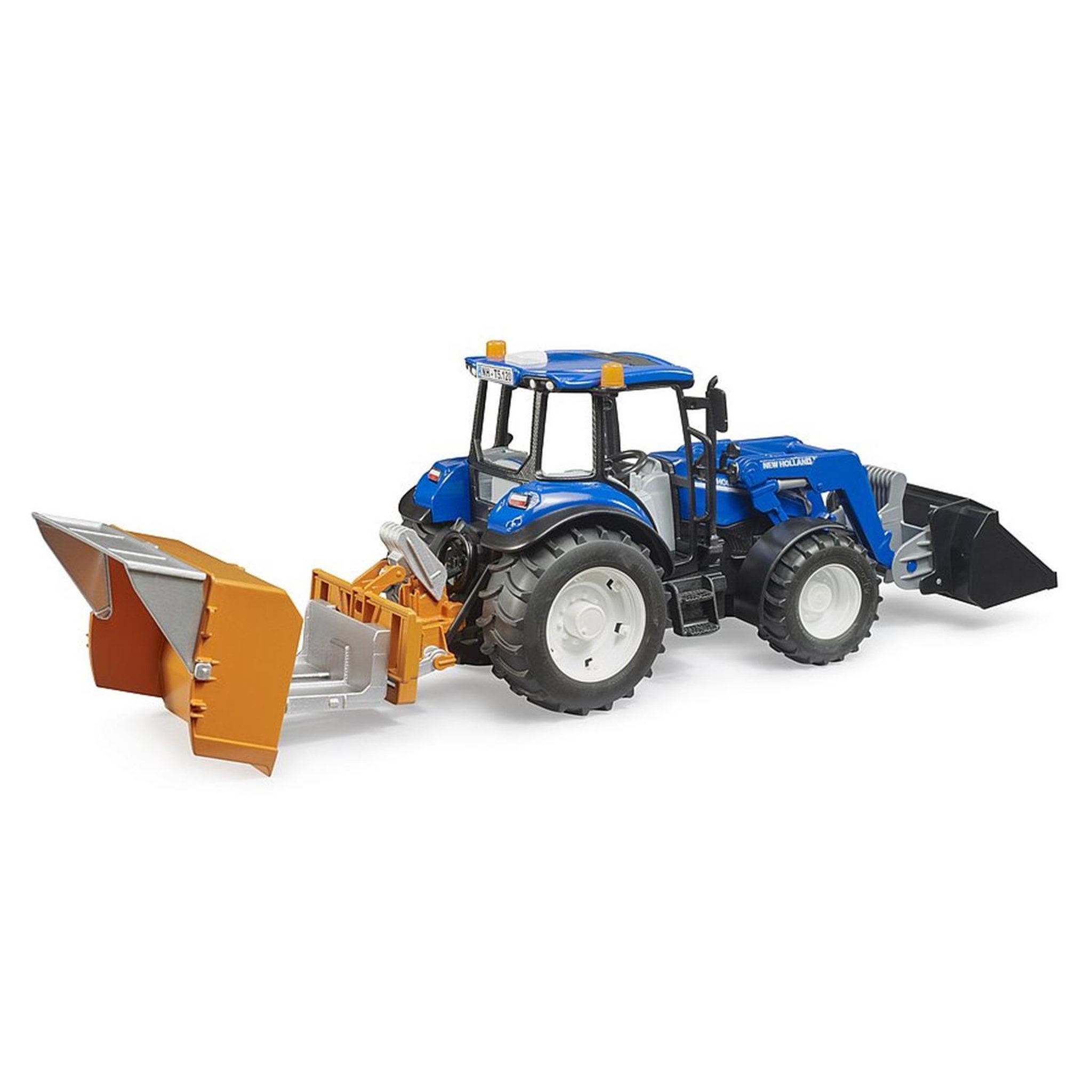 Voir la diapositive 5 : Bruder New Holland T5. 120 avec chargeur avant
