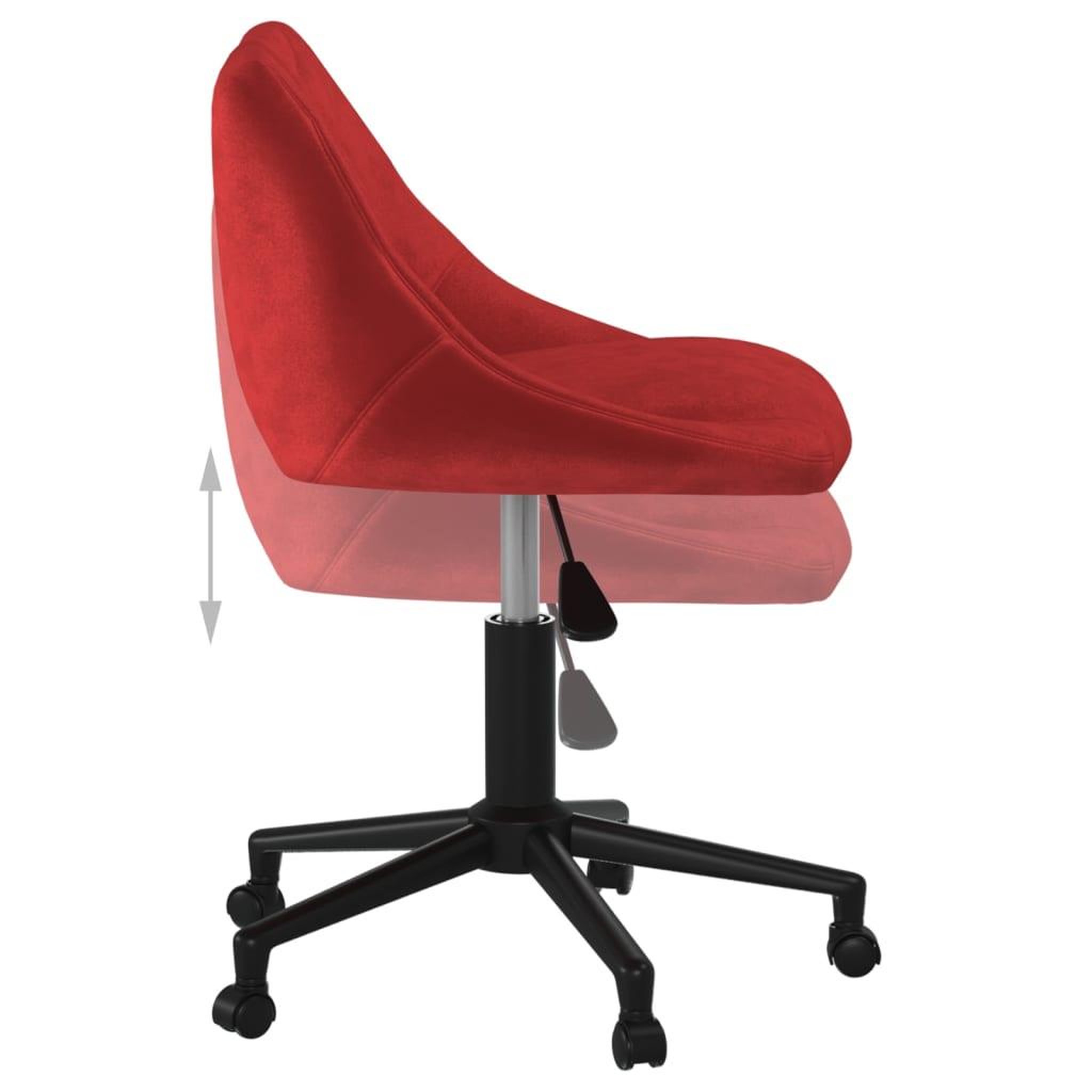 Voir la diapositive 5 : VIDAXL Chaise pivotante de salle a manger Rouge bordeaux Velours