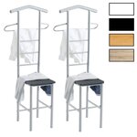 IDIMEX Lot de 2 valets JIVO en métal. Coloris disponibles : Marron, Noir