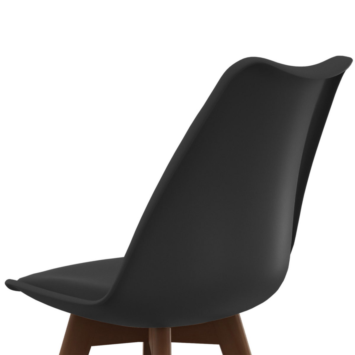 ID MARKET Lot de 6 chaises scandinaves SARA noires pieds foncés pour salle à manger