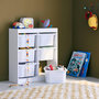 Voir la diapositive 2 : SWEEEK Meuble de rangement enfant. blanc. 6 bacs de rangement en plastique