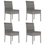 Voir la diapositive 1 : VIDAXL Chaises a manger de jardin lot de 4 Resine tressee Gris