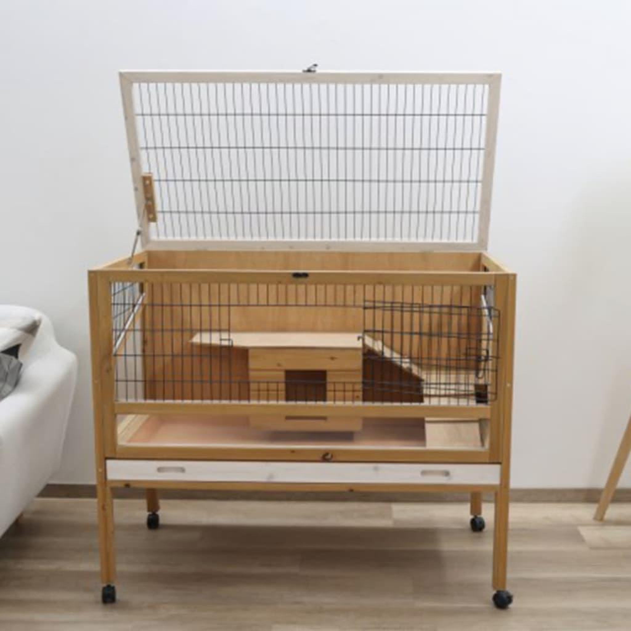 Voir la diapositive 1 : KERBL Kerbl Cage de petits animaux Indoor Deluxe 115 x60 x92,5 cm Bois 82725