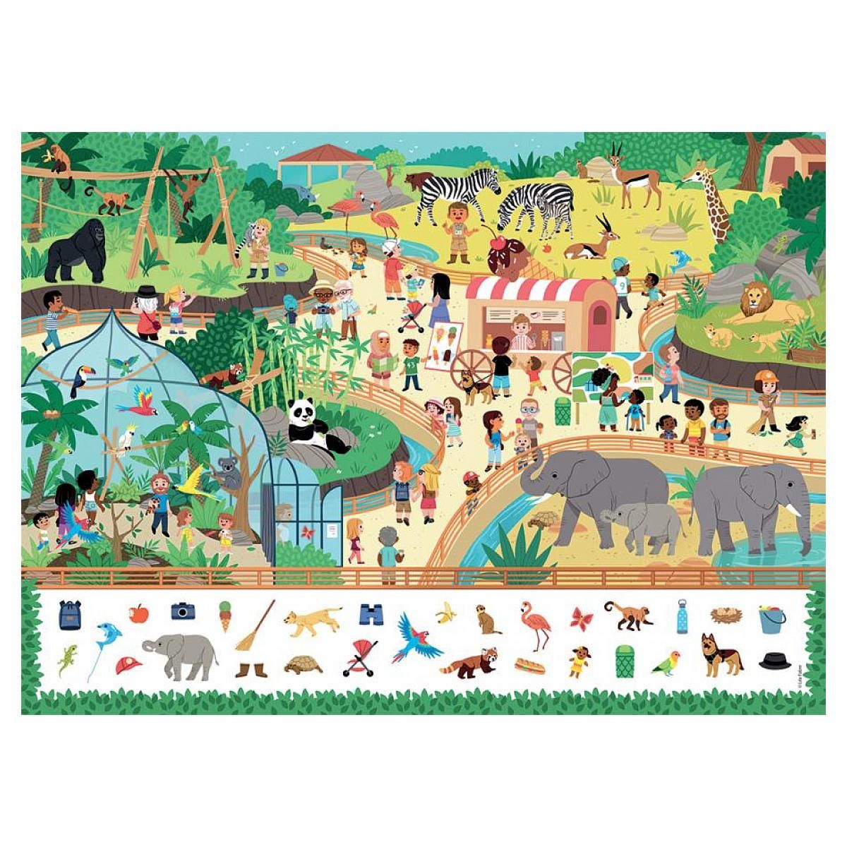 Nathan Nathan Puzzle cherche et trouve 45 pieces au zoo