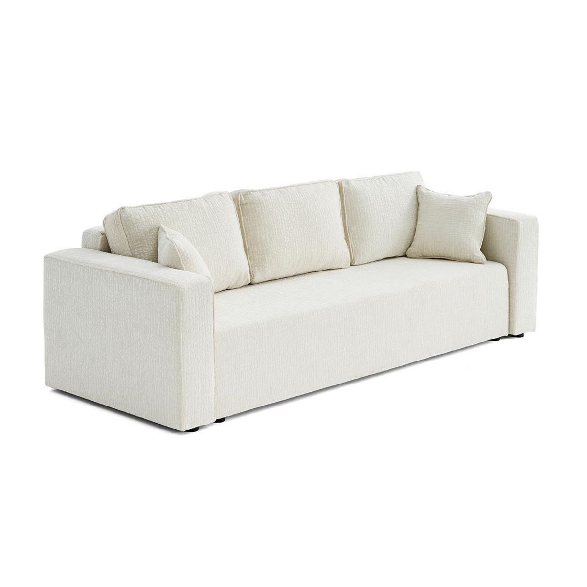 BEST MOBILIER Topaze - canapé 3 places - convertible avec coffre - en tissu velours relief