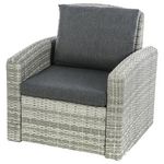 HESPERIDE Fauteuil de salon de jardin en résine tressée Polynesia. Coloris disponibles : Gris