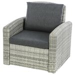 HESPERIDE Fauteuil de salon de jardin en résine tressée Polynesia. Coloris disponibles : Gris