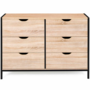 Voir la diapositive 3 : ID MARKET Commode 6 tiroirs DETROIT 115 cm design industriel