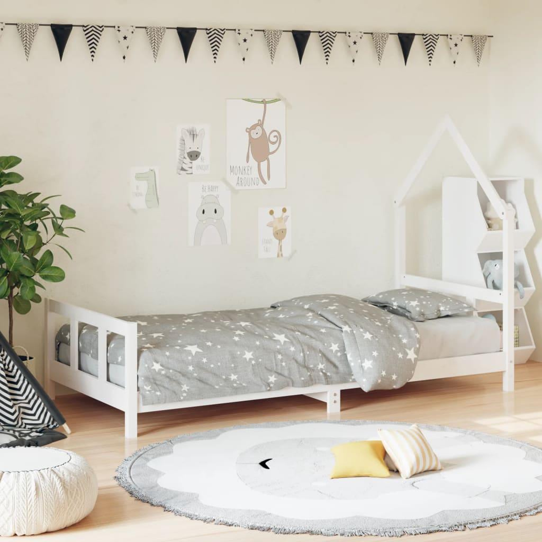 VIDAXL Cadre de lit pour enfants blanc 90x190 cm bois de pin massif