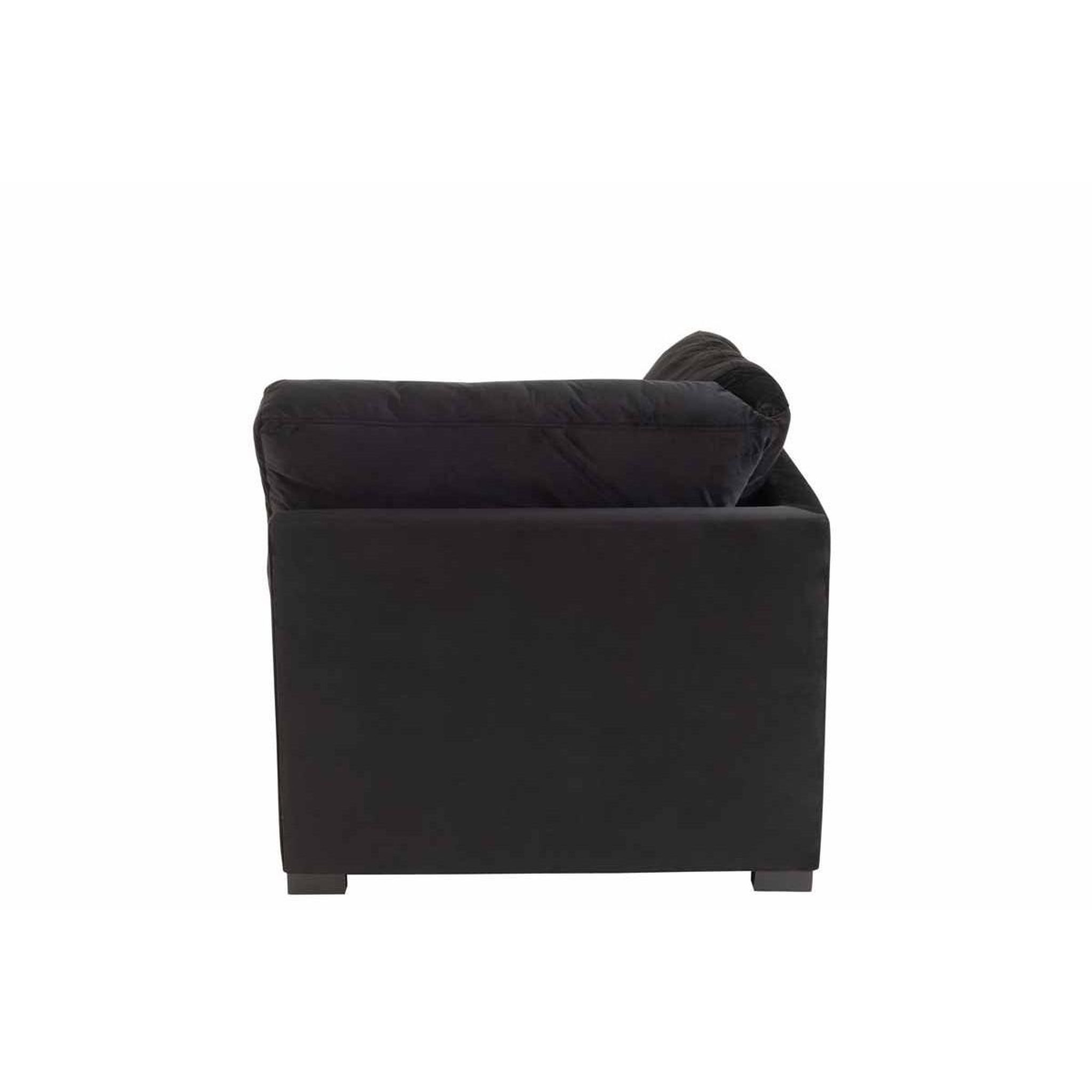 Voir la diapositive 4 : J-LINE Fauteuil design en velours  abosa  108cm noir