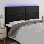 VIDAXL Tete de lit a LED Noir 200x5x118/128 cm Similicuir