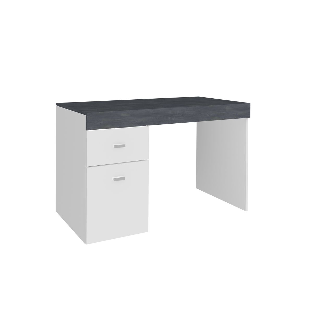 Bureau 1 porte 1 tiroir avec plateau coulissant et rangement 100 cm TAVIANO