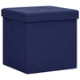 Voir la diapositive 2 : VIDAXL Tabouret de rangement pliable Bleu Faux lin