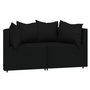 Voir la diapositive 3 : VIDAXL Salon de jardin 3 pcs avec coussins Noir Resine tressee