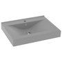 Voir la diapositive 2 : VIDAXL Lavabo avec trou de robinet Gris clair mat 60x46 cm Ceramique