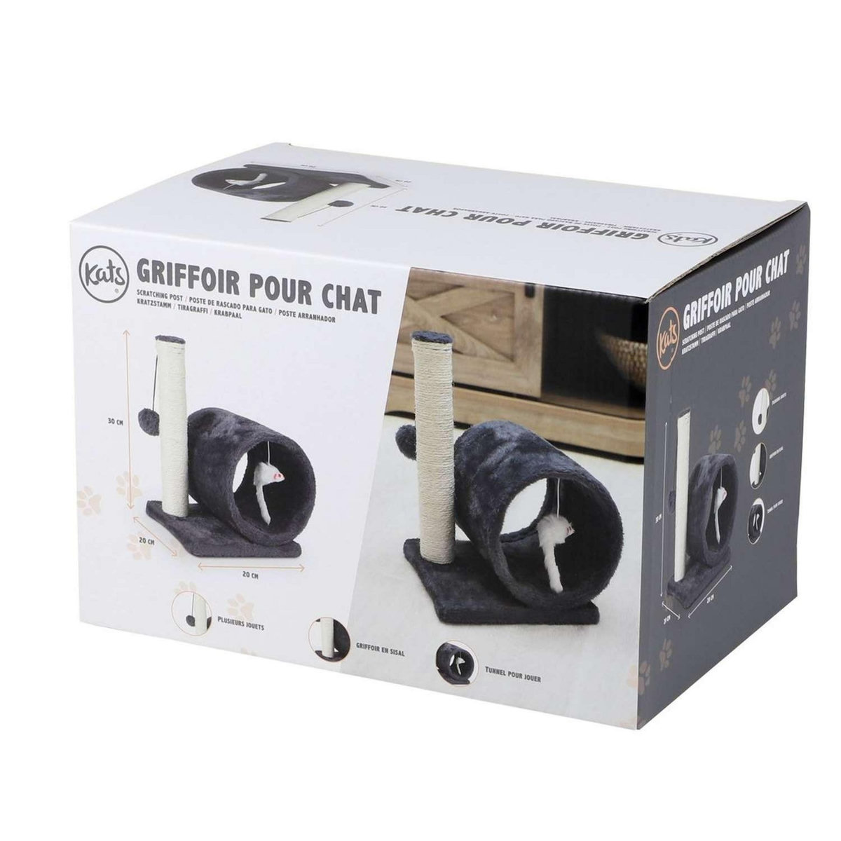TOILINUX Arbre à chat griffoir Tigger - Gris anthracite