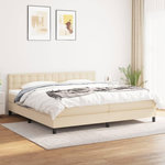 VIDAXL Sommier a lattes de lit avec matelas Creme 200x200 cm Tissu