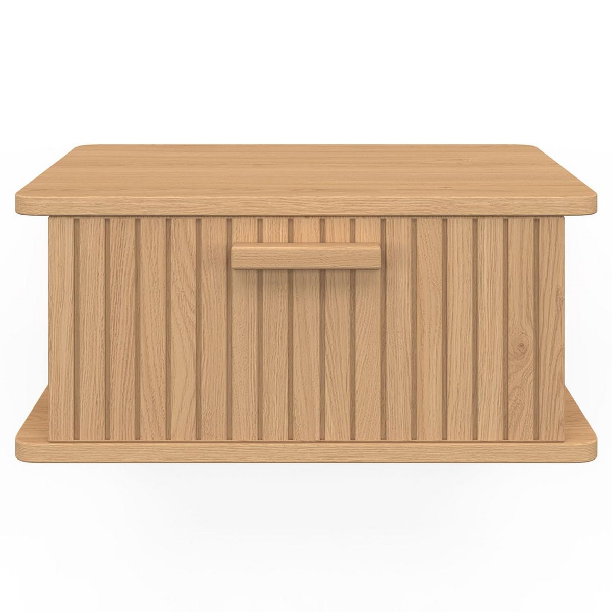 ID MARKET Lot de 2 tables de chevet murales JULIETTE 1 tiroir étagère suspendue lattes tasseau bois