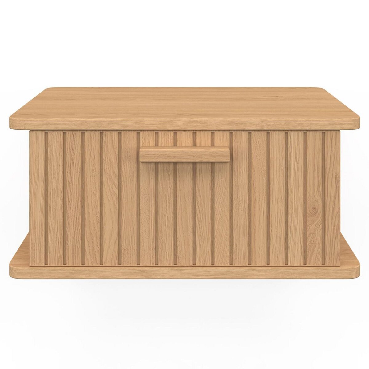 ID MARKET Lot de 2 tables de chevet murales JULIETTE 1 tiroir étagère suspendue lattes tasseau bois