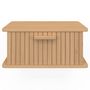 Voir la diapositive 3 : ID MARKET Lot de 2 tables de chevet murales JULIETTE 1 tiroir étagère suspendue lattes tasseau bois