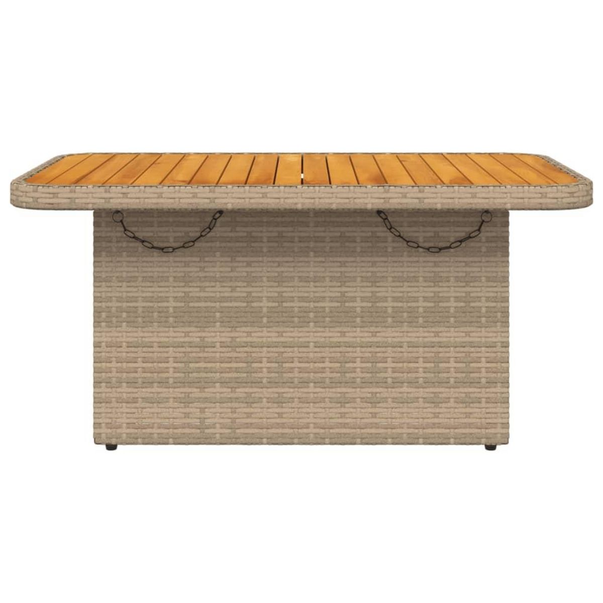 VIDAXL Table de jardin beige 90x55x71 cm resine tressee et bois acacia