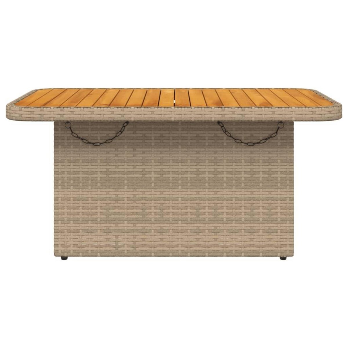 VIDAXL Table de jardin beige 90x55x71 cm resine tressee et bois acacia