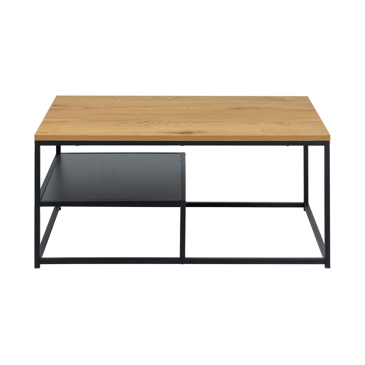 LISA DESIGN Salida - table basse - effet bois et métal noir - 90 cm