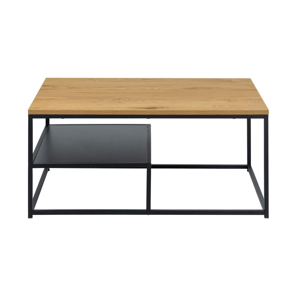 LISA DESIGN Salida - table basse - effet bois et métal noir - 90 cm