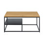Voir la diapositive 3 : LISA DESIGN Salida - table basse - effet bois et métal noir - 90 cm