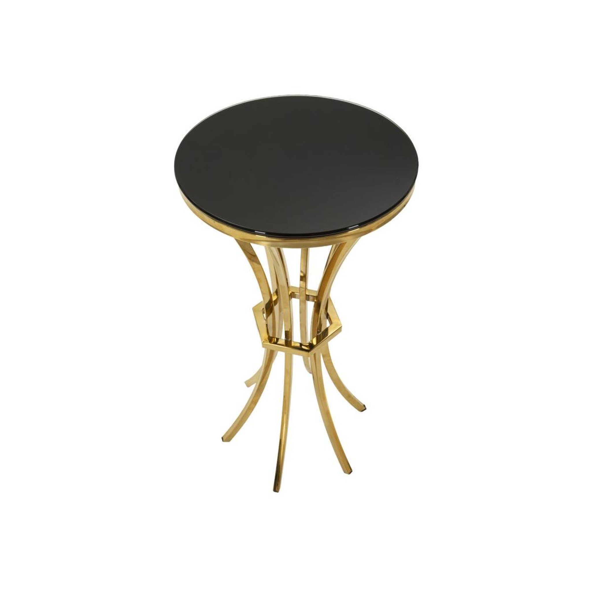 Voir la diapositive 2 : Paris Prix Table d'Appoint  Shanty  81cm Noir & Or