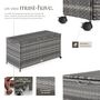 Voir la diapositive 3 : tectake Coffre de jardin caisse de rangement pour coussins 297 l, avec cadre en aluminium et tressage en rotin gris