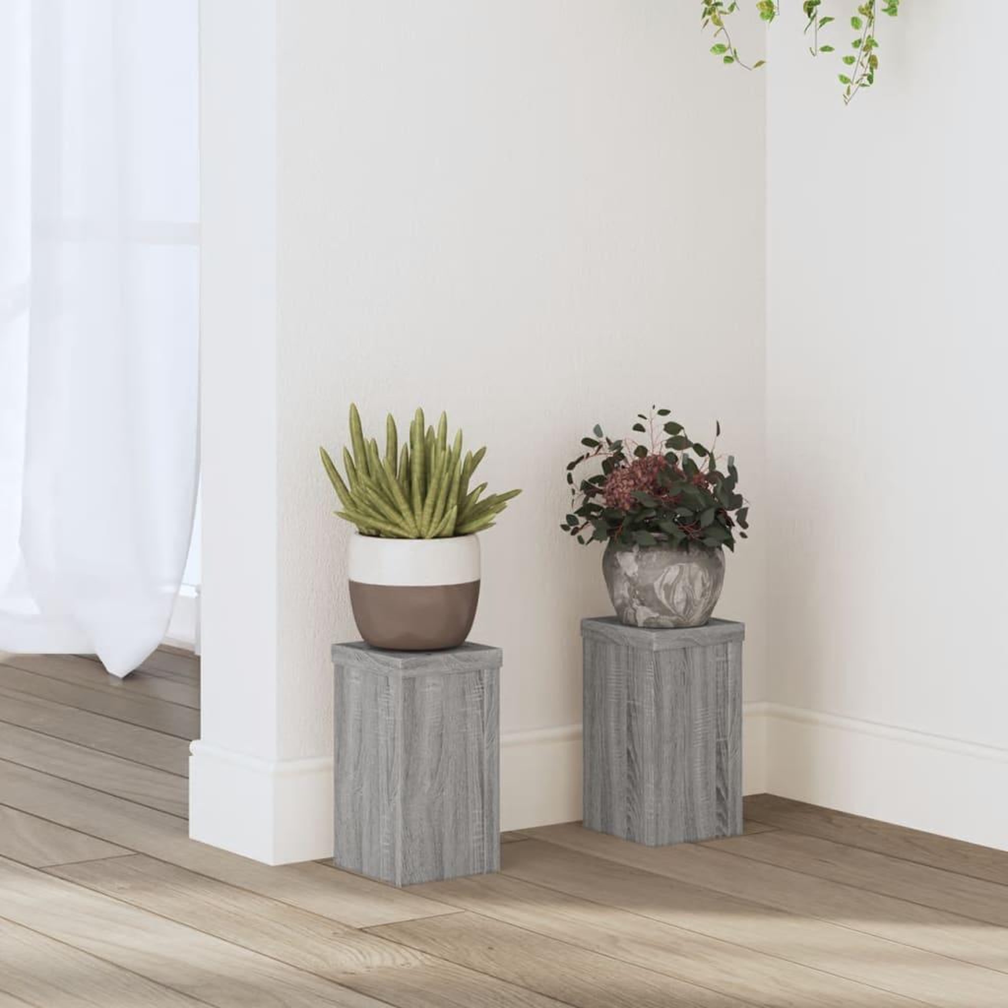 VIDAXL Supports pour plantes 2 pcs sonoma gris bois d'ingenierie