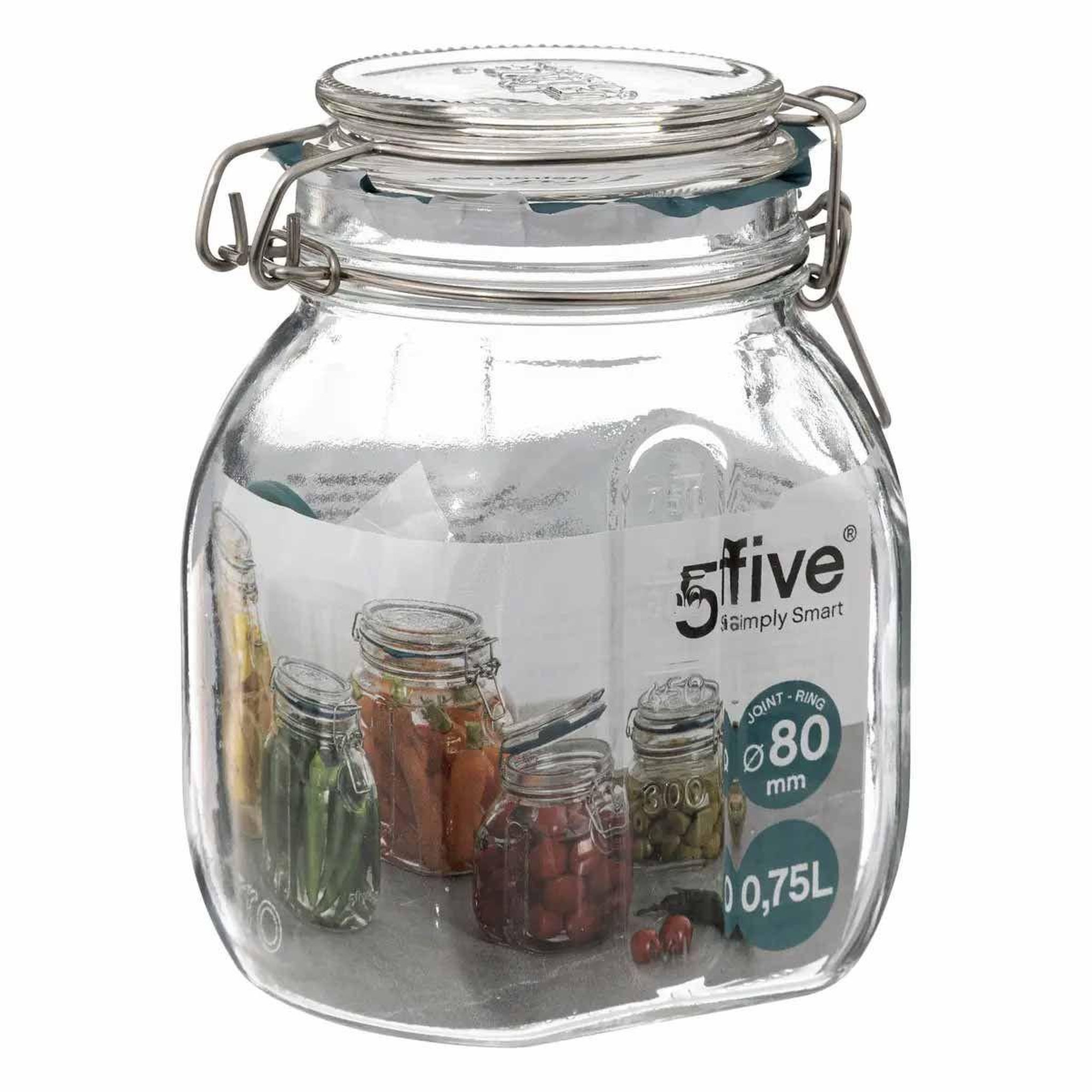 Voir la diapositive 4 : FIVE Bocal en verre gradué  jarro  750ml transparent