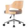 Voir la diapositive 5 : VIDAXL Chaise pivotante de bureau Taupe Bois courbe et tissu