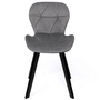 Voir la diapositive 5 : ID MARKET Lot de 4 chaises ROBINE en velours gris clair pieds noirs