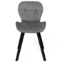 Voir la diapositive 5 : ID MARKET Lot de 4 chaises ROBINE en velours gris clair pieds noirs