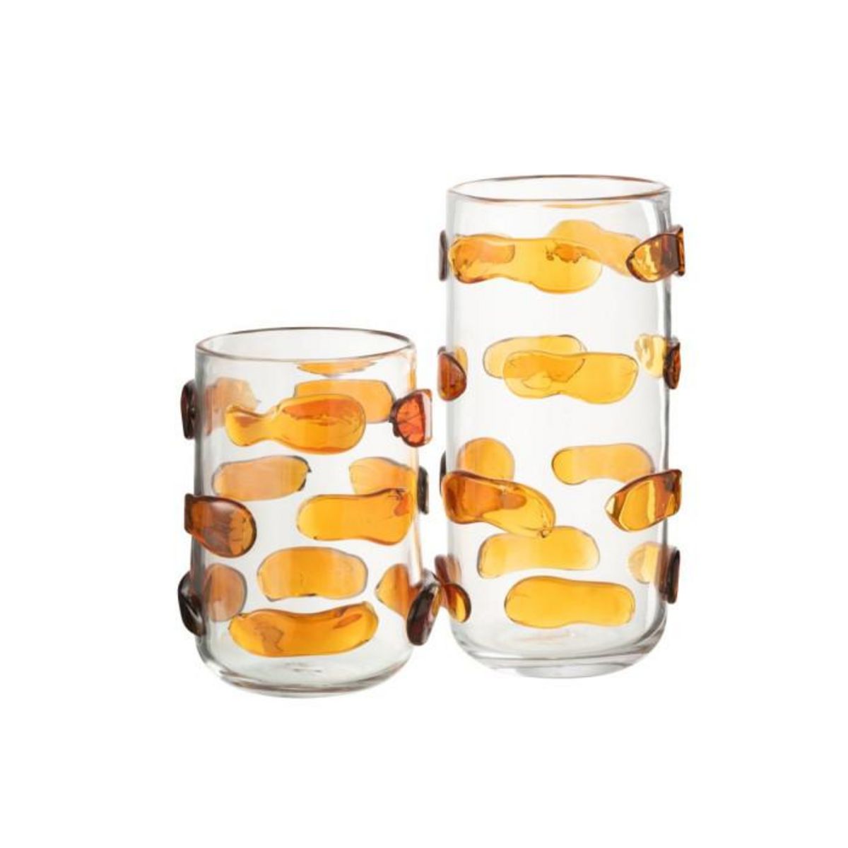 Paris Prix Vase Design en Verre  Pebbles  32cm Ambre