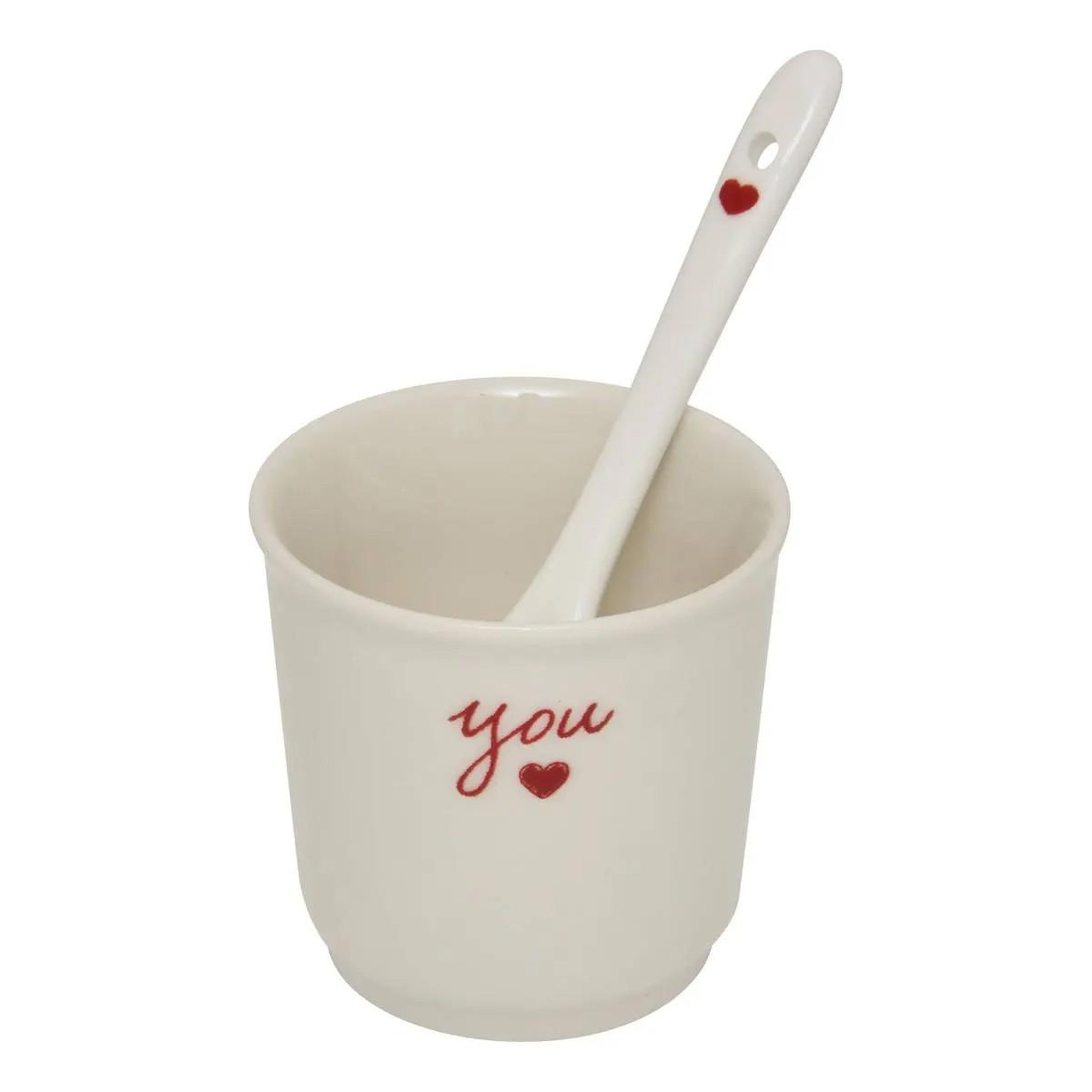 Voir la diapositive 2 : SECRET DE GOURMET Coffret 2 tasses à café  valentine  10cl blanc