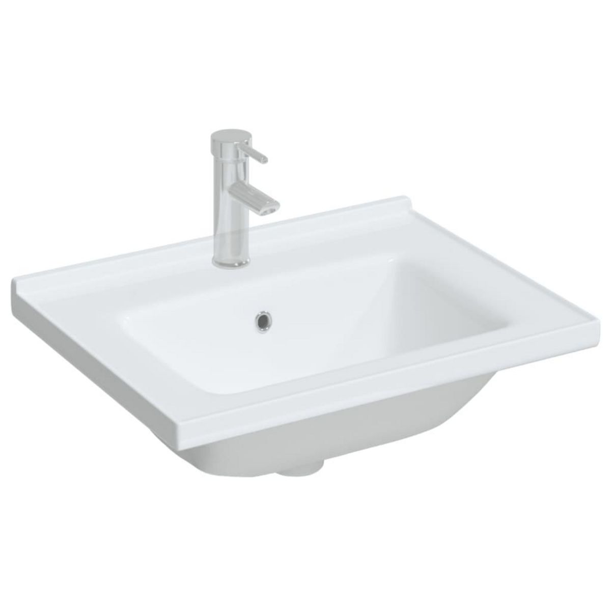 VIDAXL Evier salle de bain blanc 61x48x19,5 cm rectangulaire ceramique