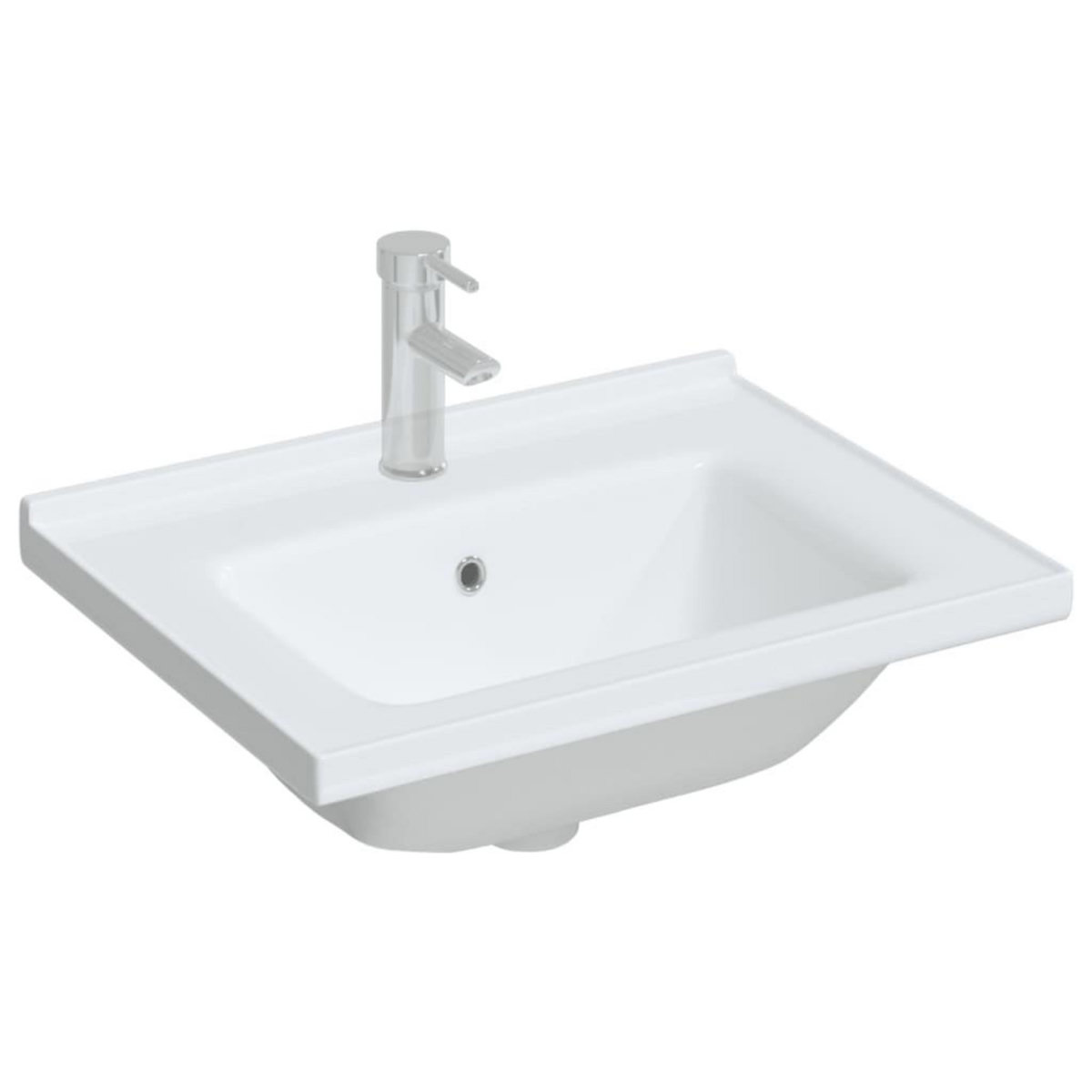 VIDAXL Evier salle de bain blanc 61x48x19,5 cm rectangulaire ceramique