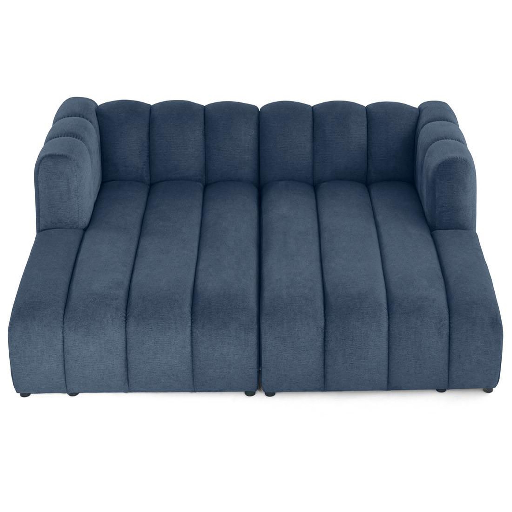 Voir la diapositive 4 : LISA DESIGN Debbie - canapé modulable droit 3 places avec double méridienne - assise profonde - en tissu texturé
